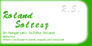 roland soltesz business card
